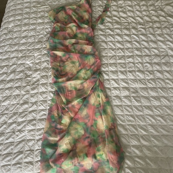 Astr the label one shoulder neck tie midi dress - Picture 9 of 12